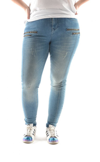 ZIZZI NIEBIESKIE JEANSY Z SUWACZKAMI N86 627A