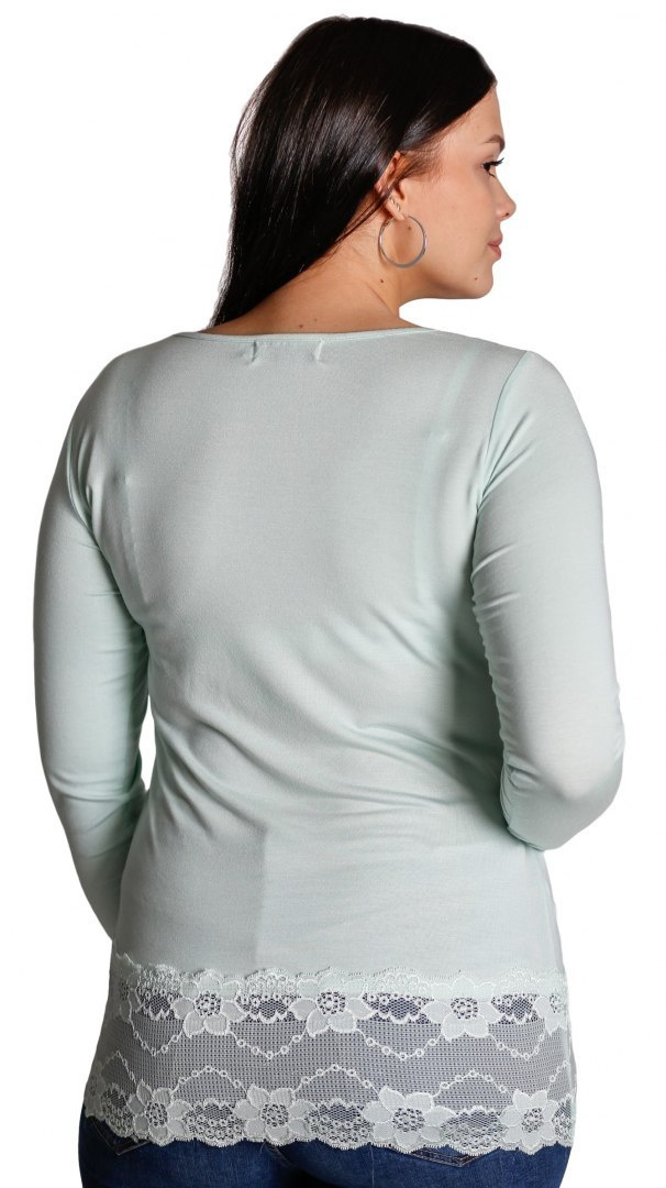 ZIZZI BLUZKA LONGSLEEVE KORONKA MIĘTA 107B ZIZZI BLUZKA LONGSLEEVE KORONKA MIĘTA 107B