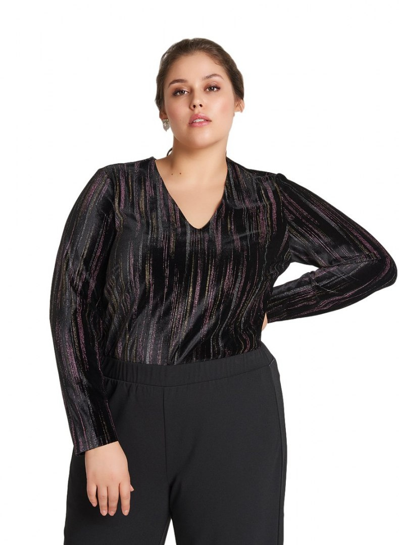 ZIZZI MODNE POŁYSKUJĄCE CZARNE BODY 250B ZIZZI MODNE POŁYSKUJĄCE CZARNE BODY 250B