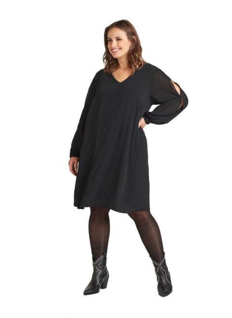 ZIZZI ELEGANCKA SUKIENKA CZERŃ MIDI 520C ZIZZI ELEGANCKA SUKIENKA CZERŃ MIDI 520C