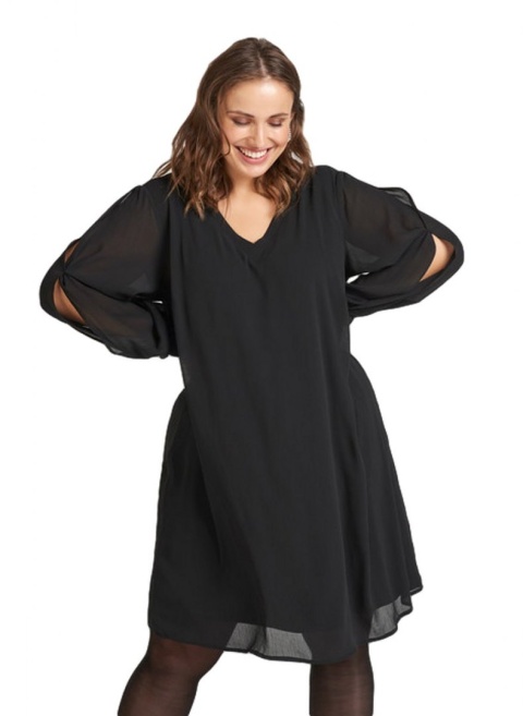 ZIZZI ELEGANCKA SUKIENKA CZERŃ MIDI 520C ZIZZI ELEGANCKA SUKIENKA CZERŃ MIDI 520C