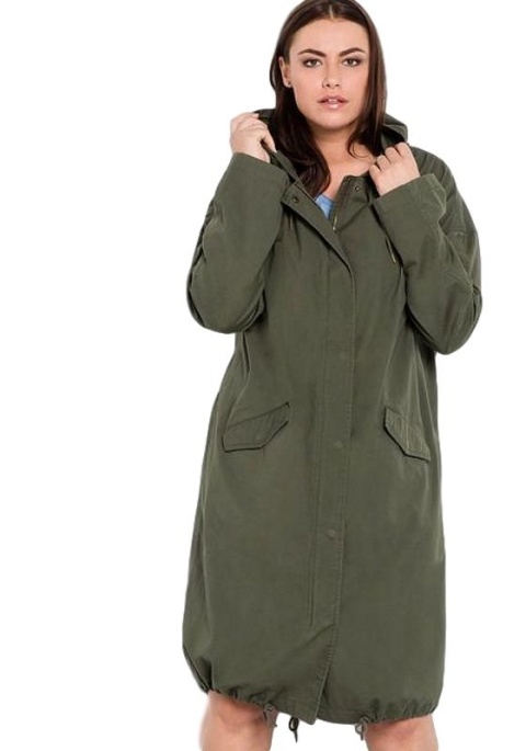 SHEEGO FANTASTYCZNA PARKA KHAKI PŁASZCZ SH26 SHEEGO FANTASTYCZNA PARKA KHAKI PŁASZCZ SH26
