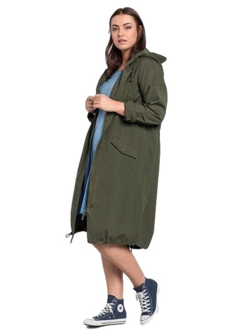 SHEEGO FANTASTYCZNA PARKA KHAKI PŁASZCZ SH26 SHEEGO FANTASTYCZNA PARKA KHAKI PŁASZCZ SH26