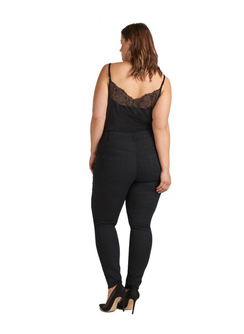 ZIZZI MODNE SPODNIE RURKI CZARNE 064A ZIZZI MODNE SPODNIE RURKI CZARNE 064A