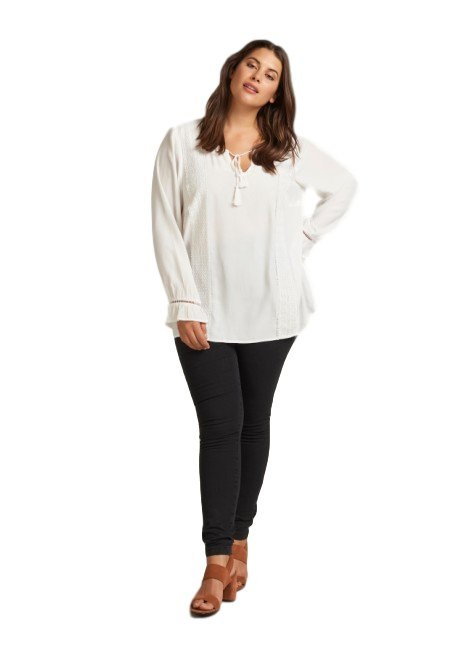 ZIZZI BIAŁA BLUZKA AŻUR STYL BOHO 059A ZIZZI BIAŁA BLUZKA AŻUR STYL BOHO 059A
