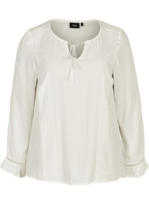 ZIZZI BIAŁA BLUZKA AŻUR STYL BOHO 059A ZIZZI BIAŁA BLUZKA AŻUR STYL BOHO 059A