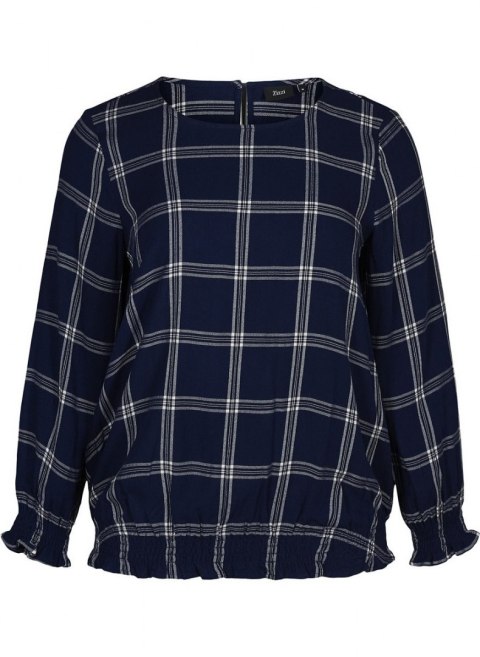ZIZZI MODNA BLUZKA W KRATKĘ NIEBIESKI 505A ZIZZI MODNA BLUZKA W KRATKĘ NIEBIESKI 505A