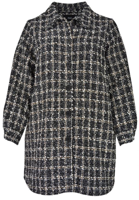 ZIZZI KOBIECY ELEGANCKI PŁASZCZ KRATA 825A ZIZZI KOBIECY ELEGANCKI PŁASZCZ KRATA 825A