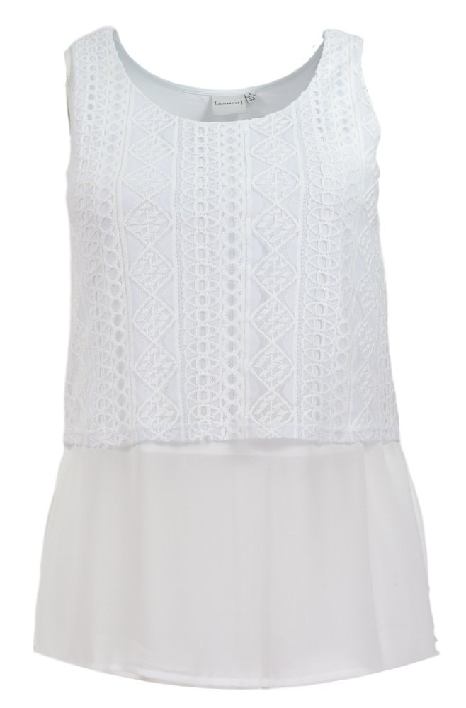 JUNAROSE ELEGANCKI TOP WSTAWKI BIAŁY 6512 JUNAROSE ELEGANCKI TOP WSTAWKI BIAŁY 6512