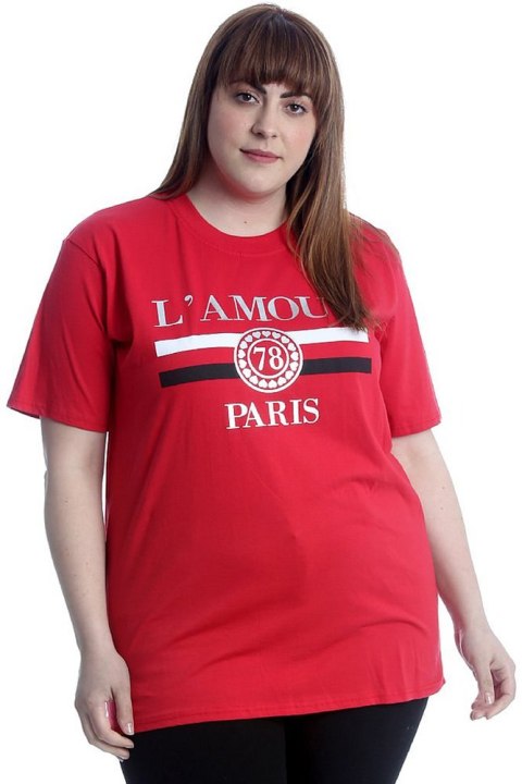NOUVELLE CZERWONY T-SHIRT NAPIS NO110 NOUVELLE CZERWONY T-SHIRT NAPIS NO110