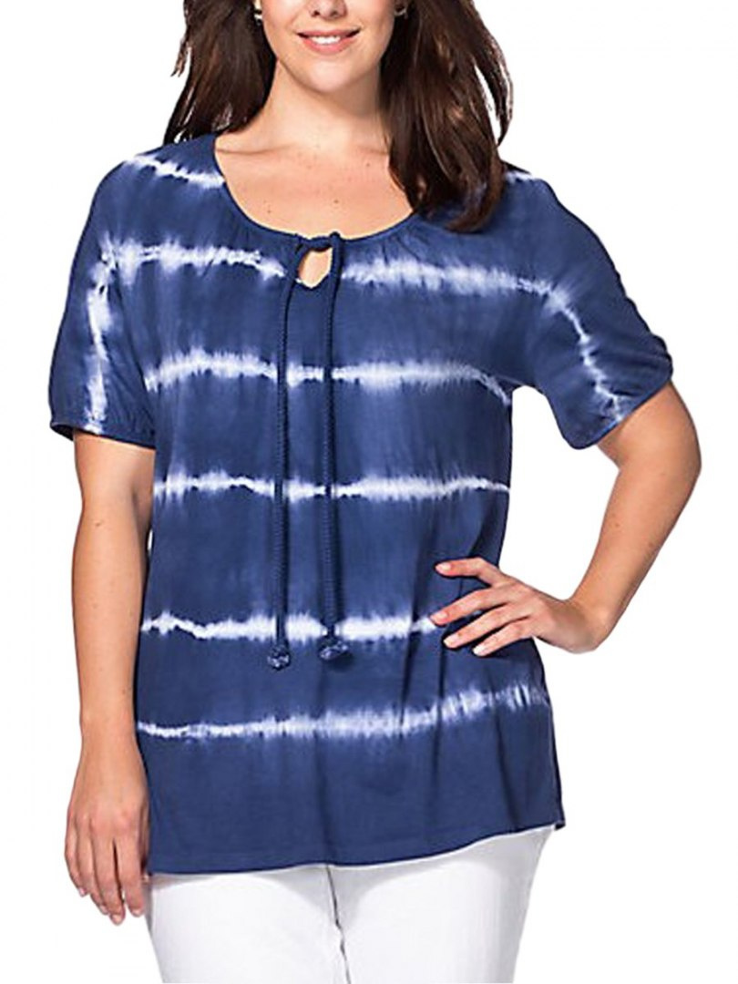 SHEEGO GRANATOWA DEKATYZOWANA BLUZKA SH107 SHEEGO GRANATOWA DEKATYZOWANA BLUZKA SH107