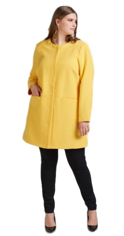 ZIZZI ELEGANCKI PŁASZCZ PRZESZYCIA ZÓŁTY 007A ZIZZI ELEGANCKI PŁASZCZ PRZESZYCIA ZÓŁTY 007A