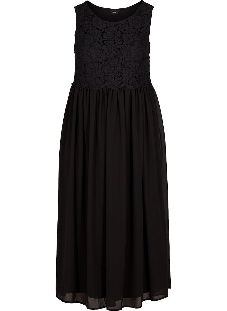 ZIZZI ELEGANCKA DŁUGA CZARNA SUKIENKA 922A ZIZZI ELEGANCKA DŁUGA CZARNA SUKIENKA 922A