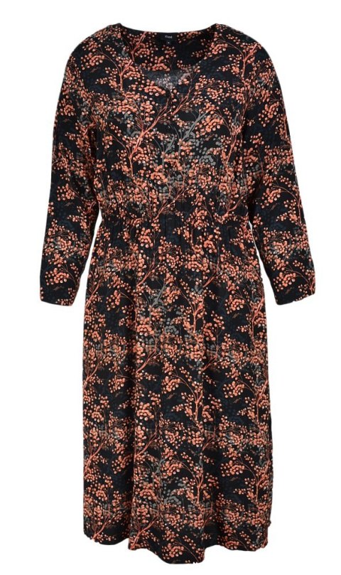 ZIZZI CZARNA SUKIENKA PRINT W GAŁĄZKI Z276 ZIZZI CZARNA SUKIENKA PRINT W GAŁĄZKI Z276