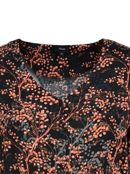 ZIZZI CZARNA SUKIENKA PRINT W GAŁĄZKI Z276 ZIZZI CZARNA SUKIENKA PRINT W GAŁĄZKI Z276