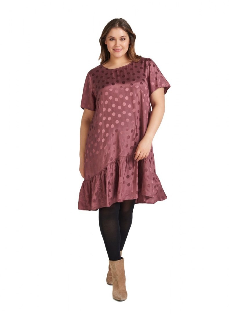 ZIZZI SUKIENKA W GROCHY BRUDNY RÓŻ 320A ZIZZI SUKIENKA W GROCHY BRUDNY RÓŻ 320A