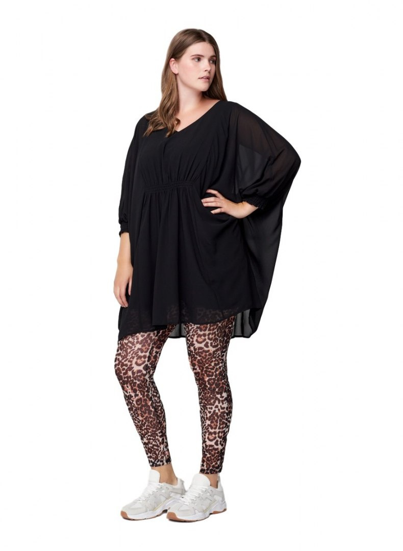 ZIZZI ELEGANCKA ZWIEWNA CZARNA TUNIKA 165C ZIZZI ELEGANCKA ZWIEWNA CZARNA TUNIKA 165C
