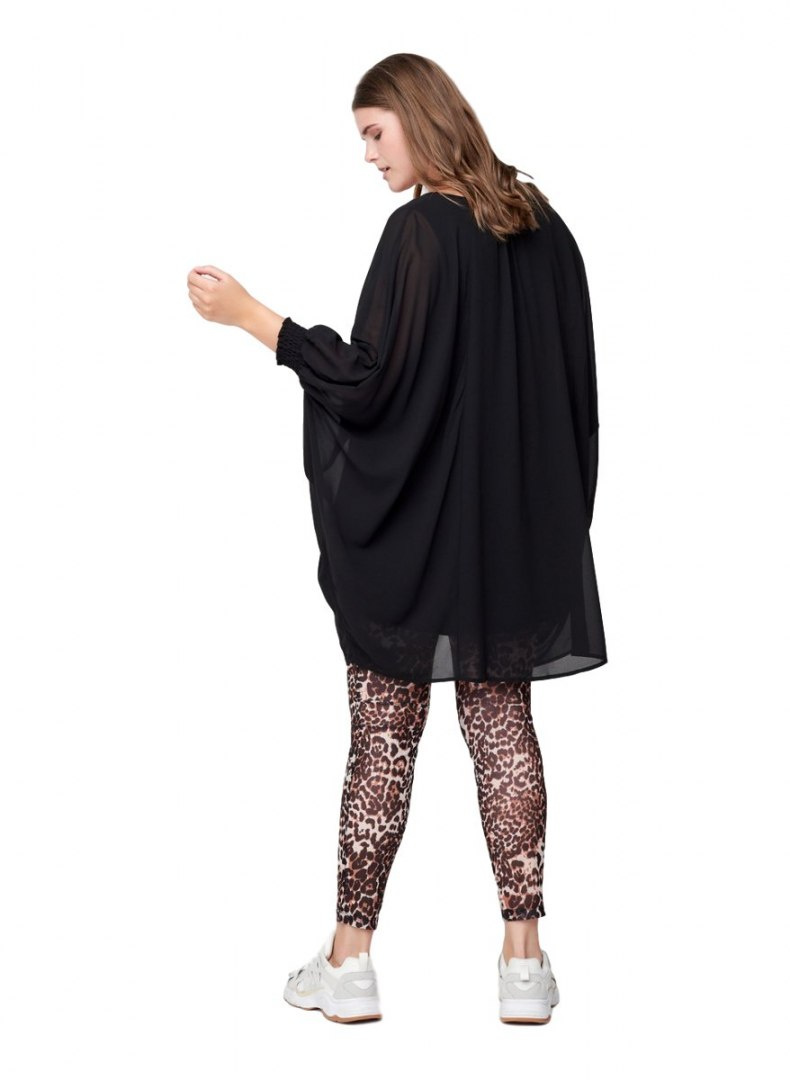ZIZZI ELEGANCKA ZWIEWNA CZARNA TUNIKA 165C ZIZZI ELEGANCKA ZWIEWNA CZARNA TUNIKA 165C
