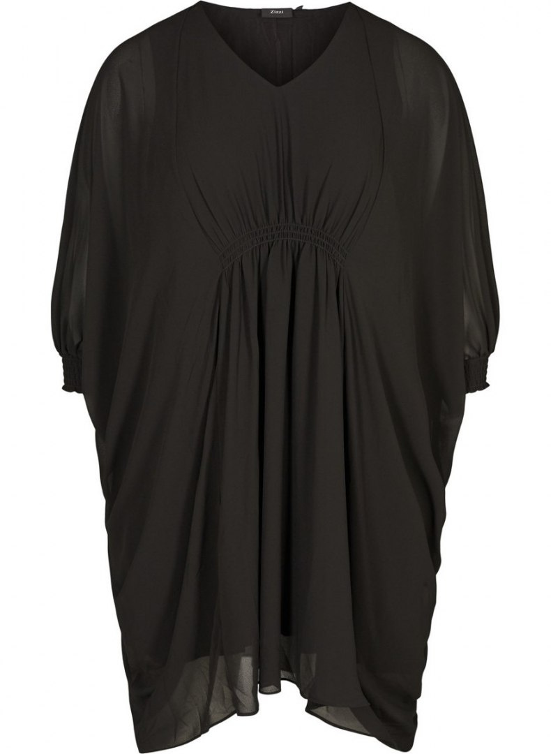 ZIZZI ELEGANCKA ZWIEWNA CZARNA TUNIKA 165C ZIZZI ELEGANCKA ZWIEWNA CZARNA TUNIKA 165C