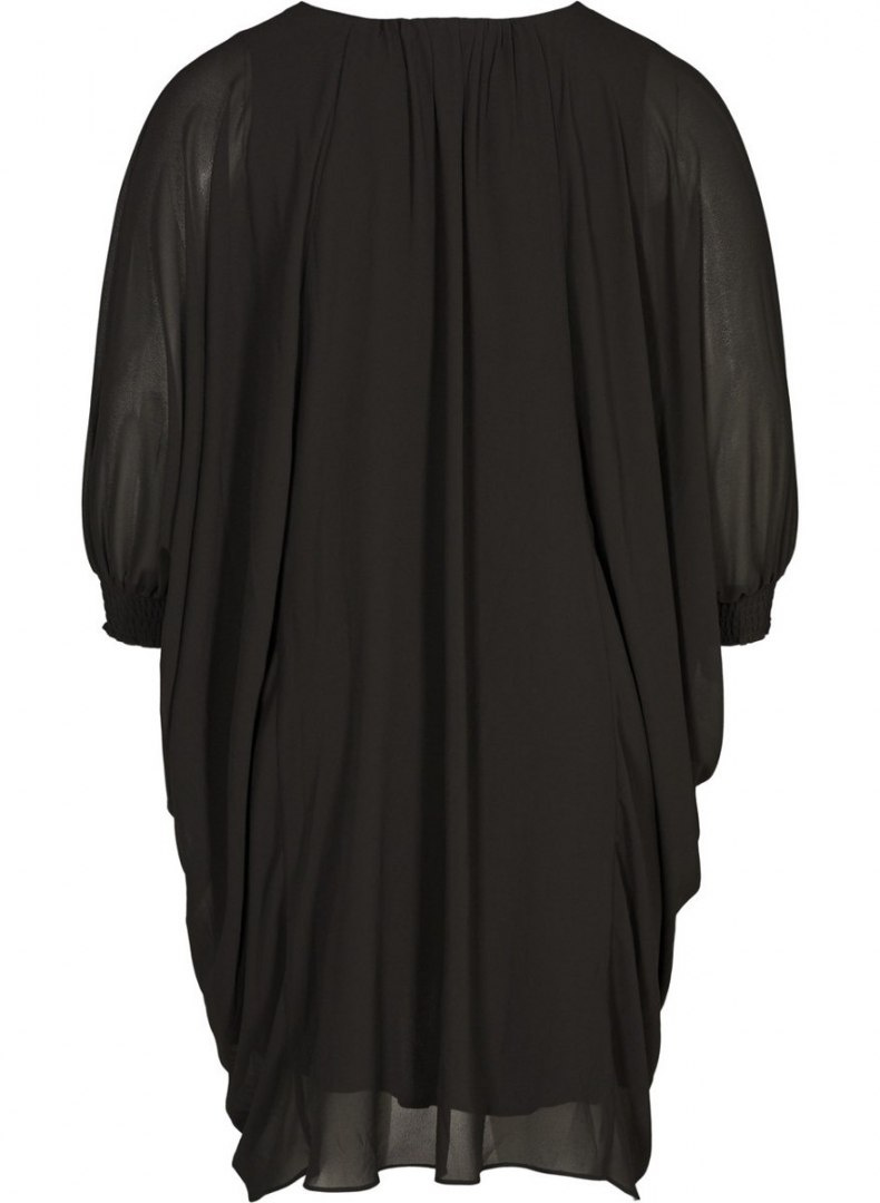 ZIZZI ELEGANCKA ZWIEWNA CZARNA TUNIKA 165C ZIZZI ELEGANCKA ZWIEWNA CZARNA TUNIKA 165C