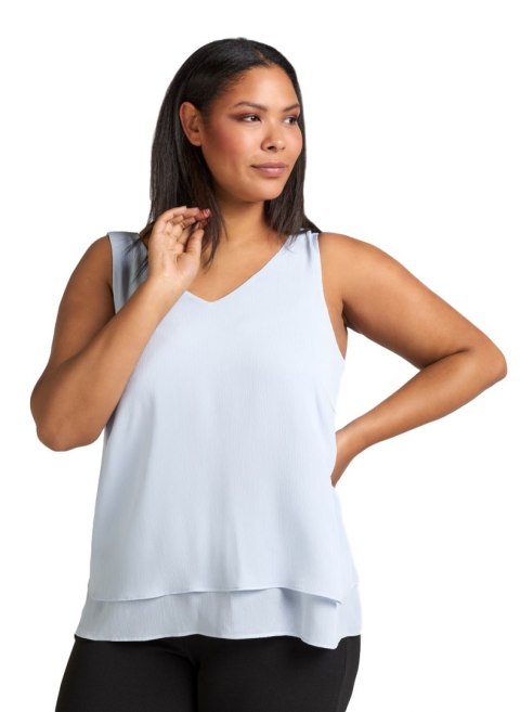 ZIZZI ELEGANCKI BŁĘKITNY TOP FALBANA 537A ZIZZI ELEGANCKI BŁĘKITNY TOP FALBANA 537A