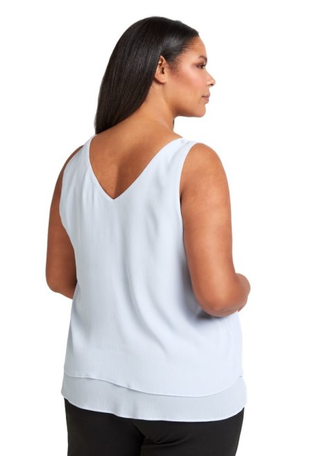 ZIZZI ELEGANCKI BŁĘKITNY TOP FALBANA 537A ZIZZI ELEGANCKI BŁĘKITNY TOP FALBANA 537A