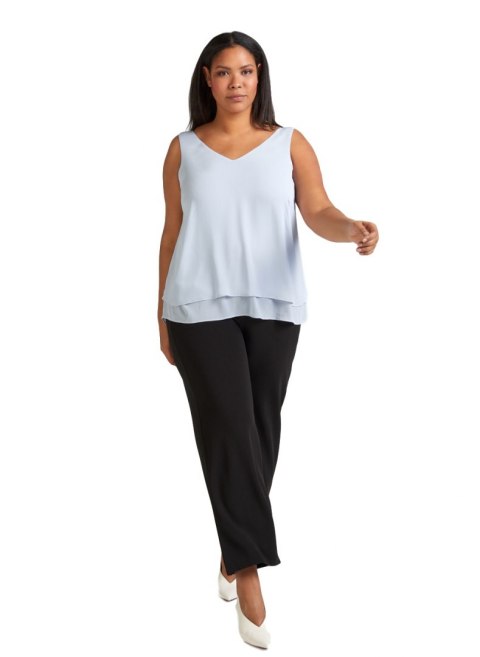 ZIZZI ELEGANCKI BŁĘKITNY TOP FALBANA 537A ZIZZI ELEGANCKI BŁĘKITNY TOP FALBANA 537A