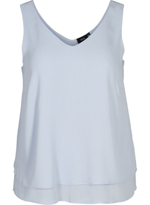 ZIZZI ELEGANCKI BŁĘKITNY TOP FALBANA 537A ZIZZI ELEGANCKI BŁĘKITNY TOP FALBANA 537A