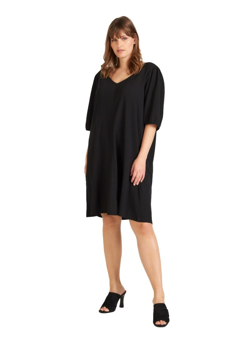 ZIZZI KOBIECA TRAPEZOWA CZARNA SUKIENKA 719A ZIZZI KOBIECA TRAPEZOWA CZARNA SUKIENKA 719A