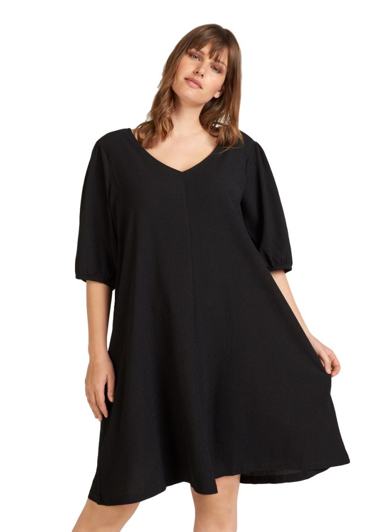 ZIZZI KOBIECA TRAPEZOWA CZARNA SUKIENKA 719A ZIZZI KOBIECA TRAPEZOWA CZARNA SUKIENKA 719A