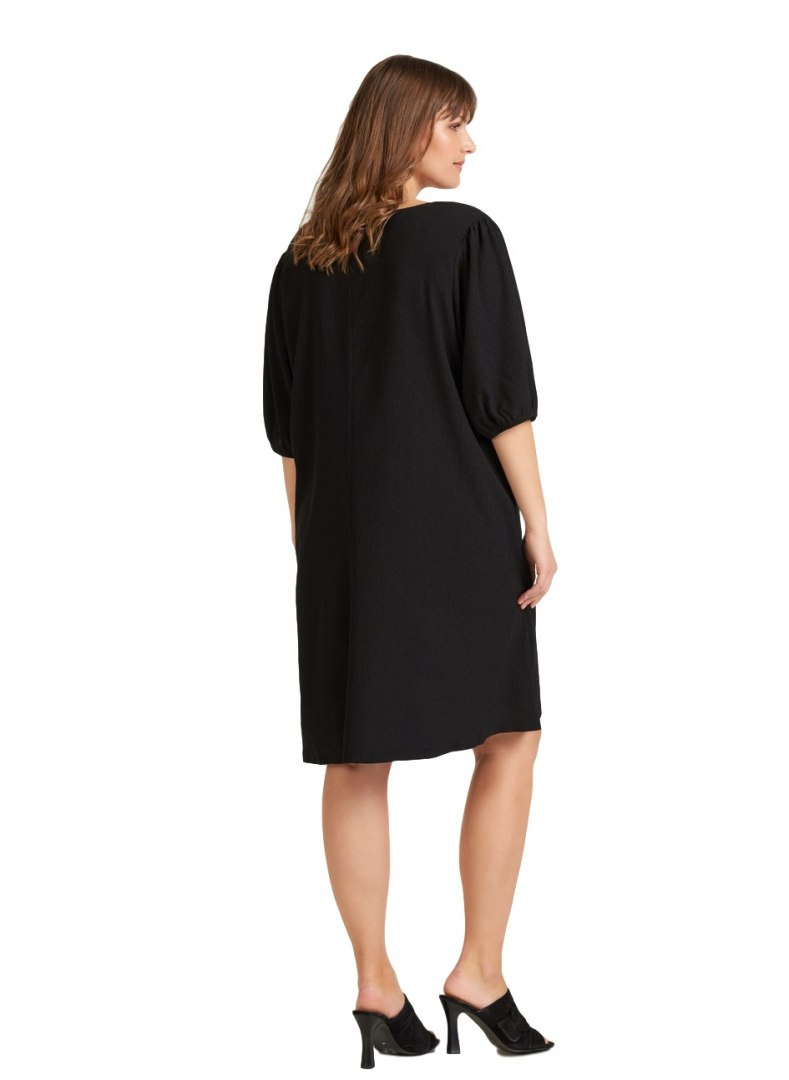 ZIZZI KOBIECA TRAPEZOWA CZARNA SUKIENKA 719A ZIZZI KOBIECA TRAPEZOWA CZARNA SUKIENKA 719A