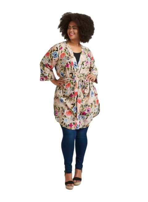 ZIZZI ZJAWISKOWO KIMONO KWIATY 132CW ZIZZI ZJAWISKOWO KIMONO KWIATY 132CW