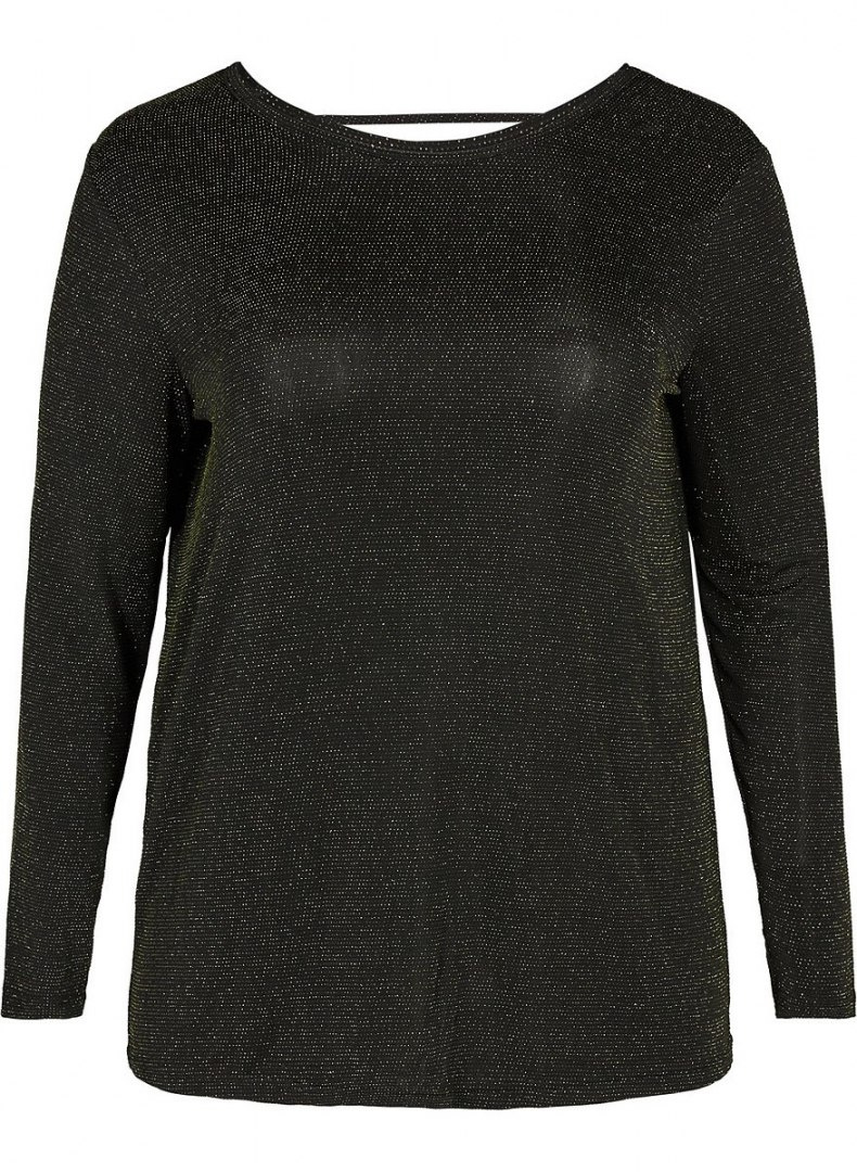 ZIZZI CZARNA BLUZKA BŁYSZCZĄCA CHOKER 360B ZIZZI CZARNA BLUZKA BŁYSZCZĄCA CHOKER 360B