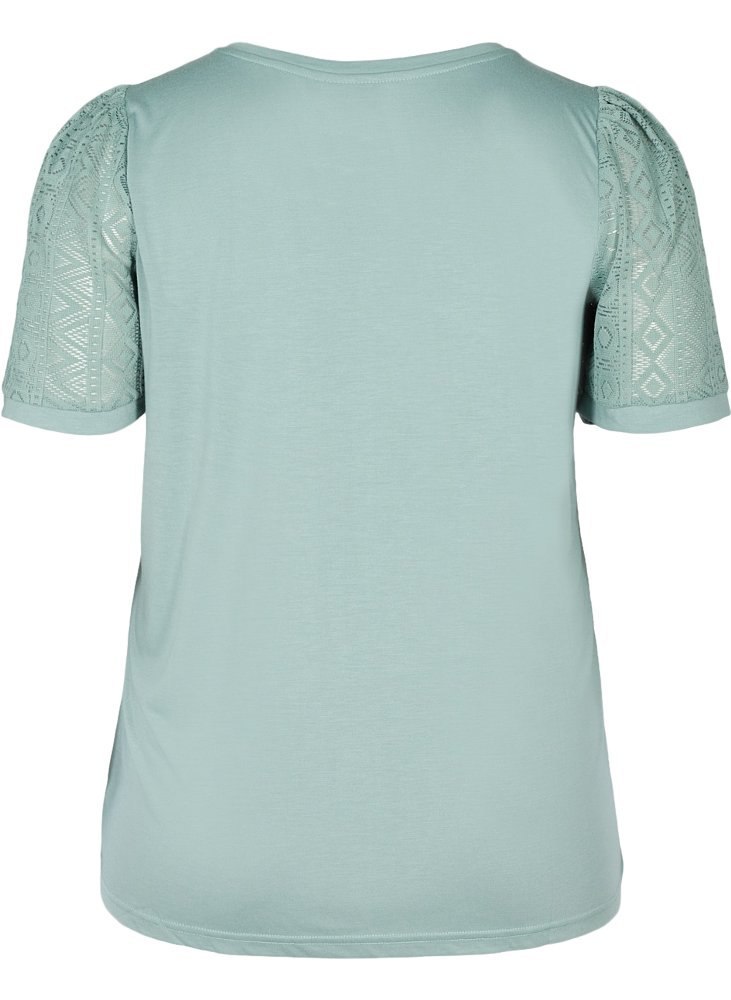 ZIZZI ELEGANCKA BLUZKA MIĘTOWA HAFTY 641A ZIZZI ELEGANCKA BLUZKA MIĘTOWA HAFTY 641A