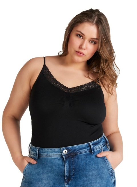 ZIZZI FANTASTYCZNY CZARNY TOP KORONKA 892G ZIZZI FANTASTYCZNY CZARNY TOP KORONKA 892G