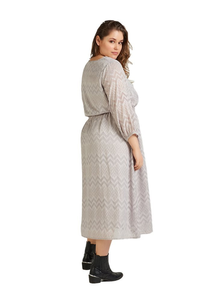 ZIZZI ZAY ELEGANCKA SUKIENKA ZYGZAKI SZARY 861A ZIZZI ZAY ELEGANCKA SUKIENKA ZYGZAKI SZARY 861A