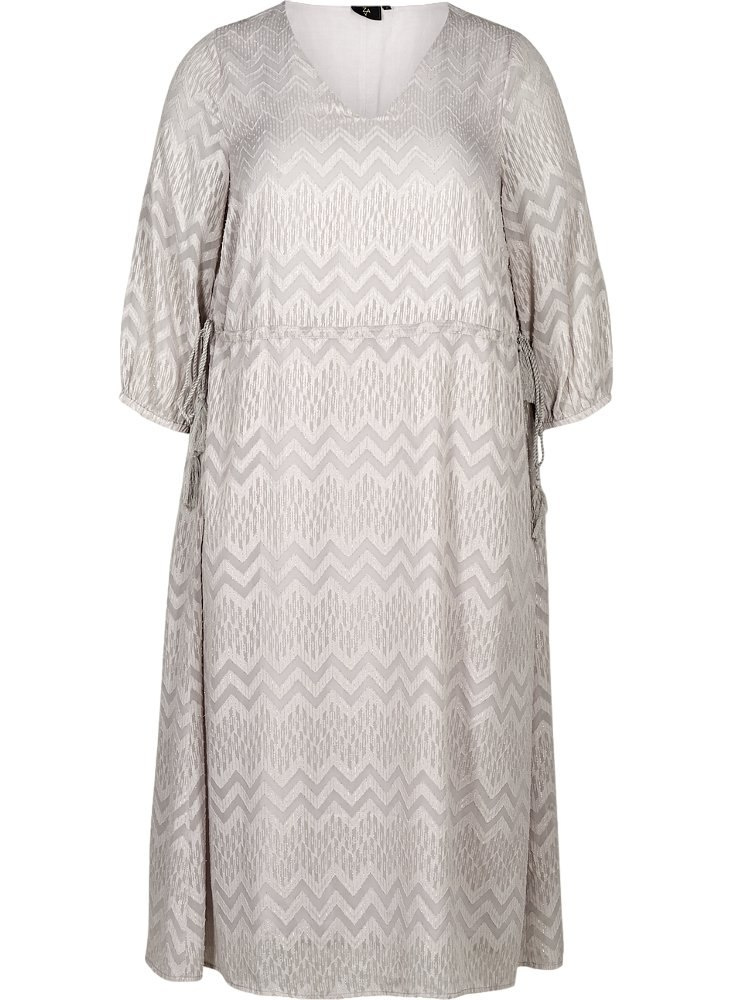 ZIZZI ZAY ELEGANCKA SUKIENKA ZYGZAKI SZARY 861A ZIZZI ZAY ELEGANCKA SUKIENKA ZYGZAKI SZARY 861A