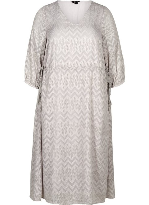 ZIZZI ZAY ELEGANCKA SUKIENKA ZYGZAKI SZARY 861A ZIZZI ZAY ELEGANCKA SUKIENKA ZYGZAKI SZARY 861A