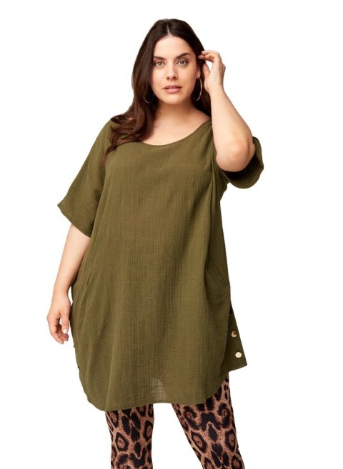 ZIZZI BAWEŁNIANA ZIELONA TUNIKA 654B ZIZZI BAWEŁNIANA ZIELONA TUNIKA 654B