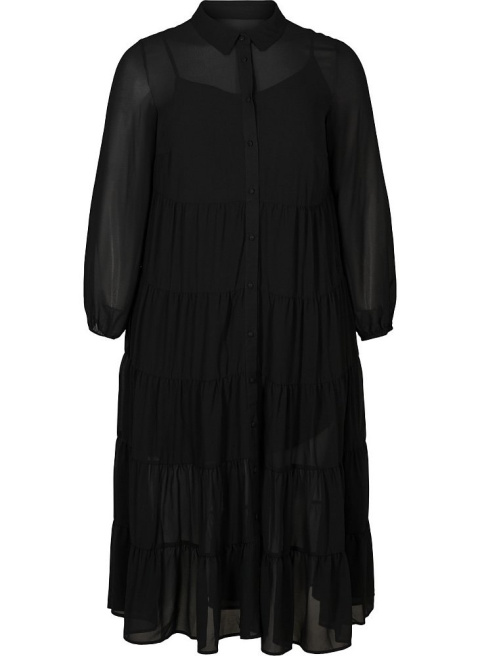 ZIZZI CZARNA ZWIEWNA SUKIENKA FALBANY 110A ZIZZI CZARNA ZWIEWNA SUKIENKA FALBANY 110A