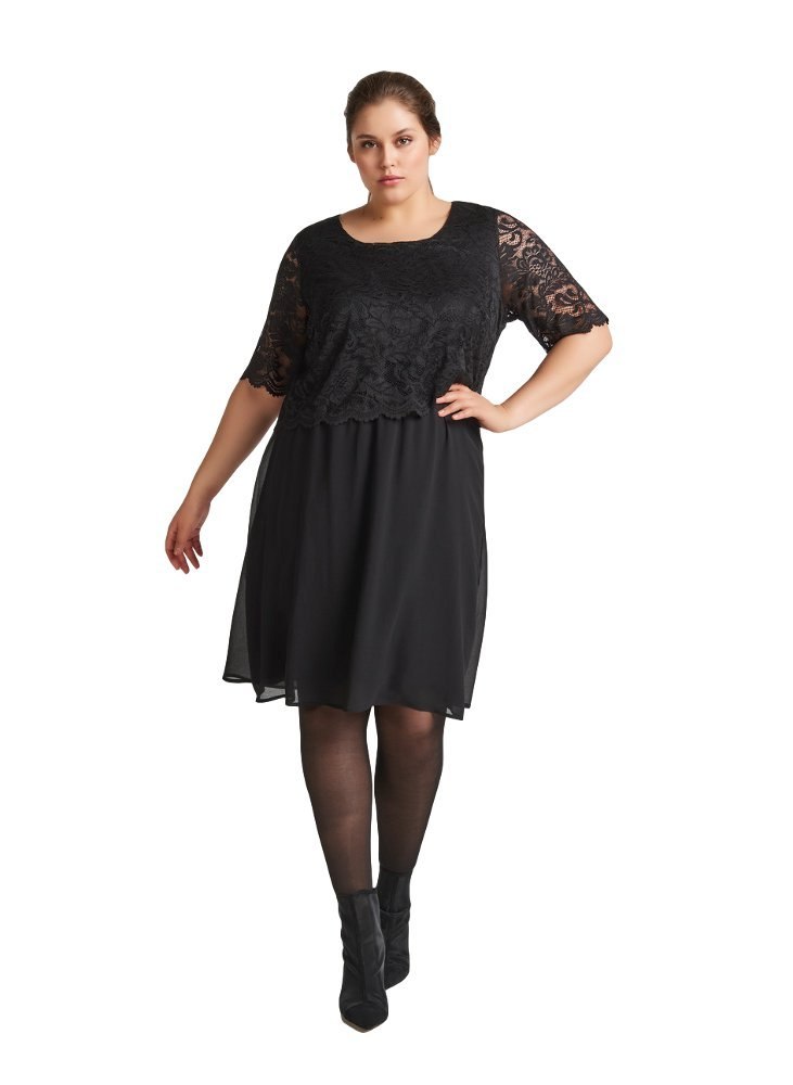 ZIZZI ELEGANCKA CZARNA SUKIENKA KORONKA 240A ZIZZI ELEGANCKA CZARNA SUKIENKA KORONKA 240A