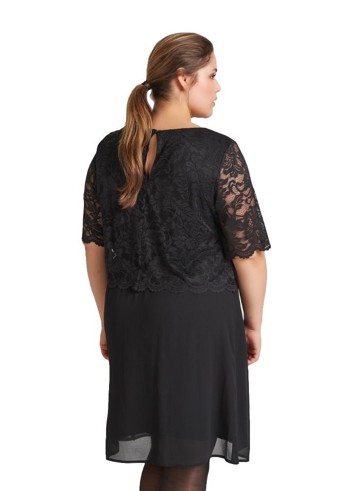 ZIZZI ELEGANCKA CZARNA SUKIENKA KORONKA 240A ZIZZI ELEGANCKA CZARNA SUKIENKA KORONKA 240A