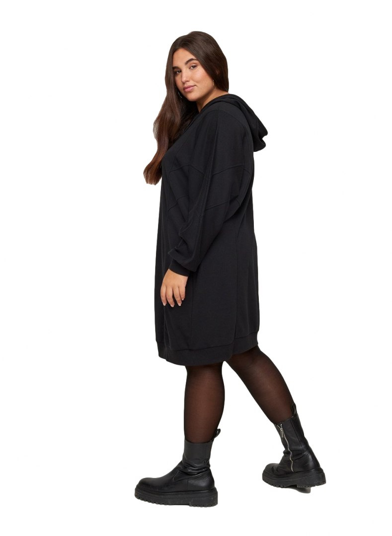 ZIZZI CZARNA SUKIENKA BLUZA KAPTUR 058A ZIZZI CZARNA SUKIENKA BLUZA KAPTUR 058A