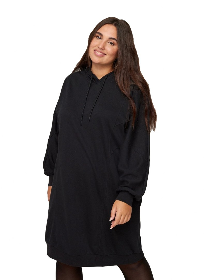ZIZZI CZARNA SUKIENKA BLUZA KAPTUR 058A ZIZZI CZARNA SUKIENKA BLUZA KAPTUR 058A