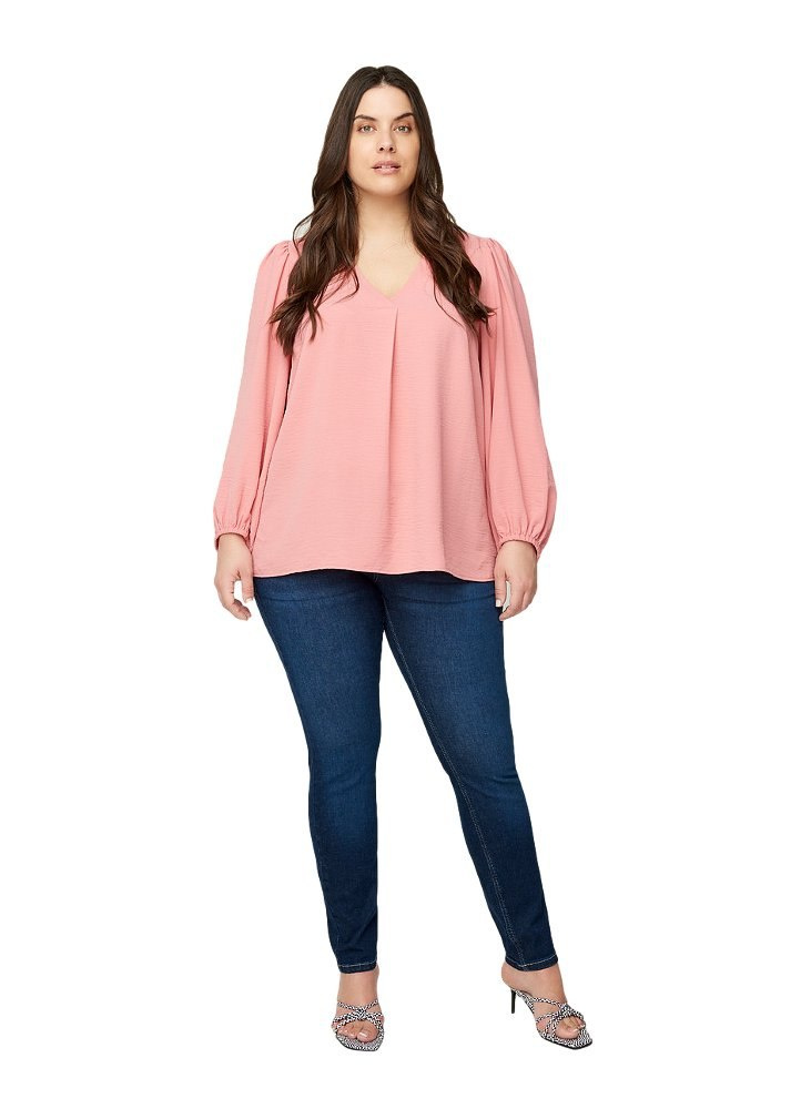 ZIZZI RÓŻOWA ELEGANCKA BLUZKA BUFFKI 910G ZIZZI RÓŻOWA ELEGANCKA BLUZKA BUFFKI 910G