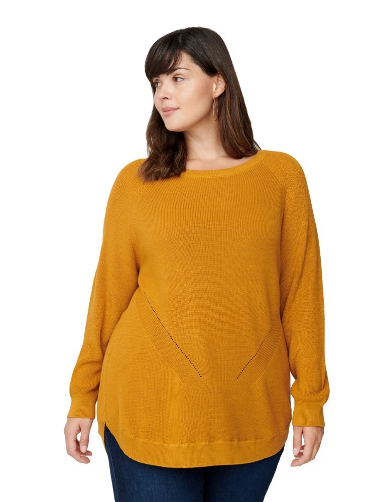ZIZZI ŚWIETNY DZIANINOWY SWETER ŻÓŁTY 785AW ZIZZI ŚWIETNY DZIANINOWY SWETER ŻÓŁTY 785AW