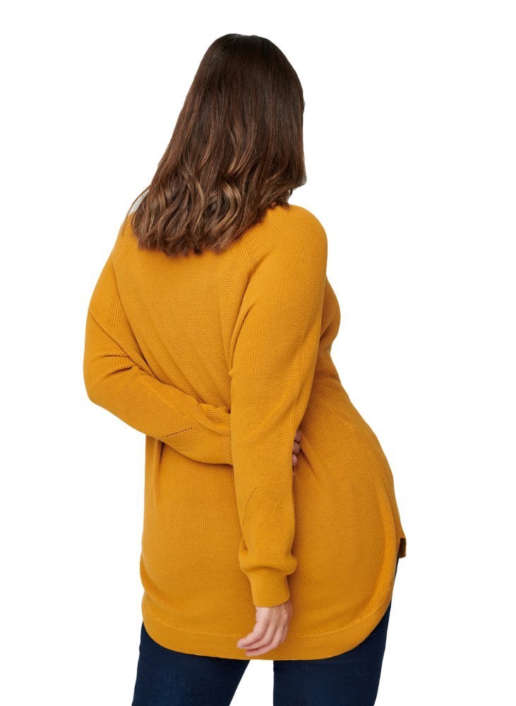 ZIZZI ŚWIETNY DZIANINOWY SWETER ŻÓŁTY 785AW ZIZZI ŚWIETNY DZIANINOWY SWETER ŻÓŁTY 785AW