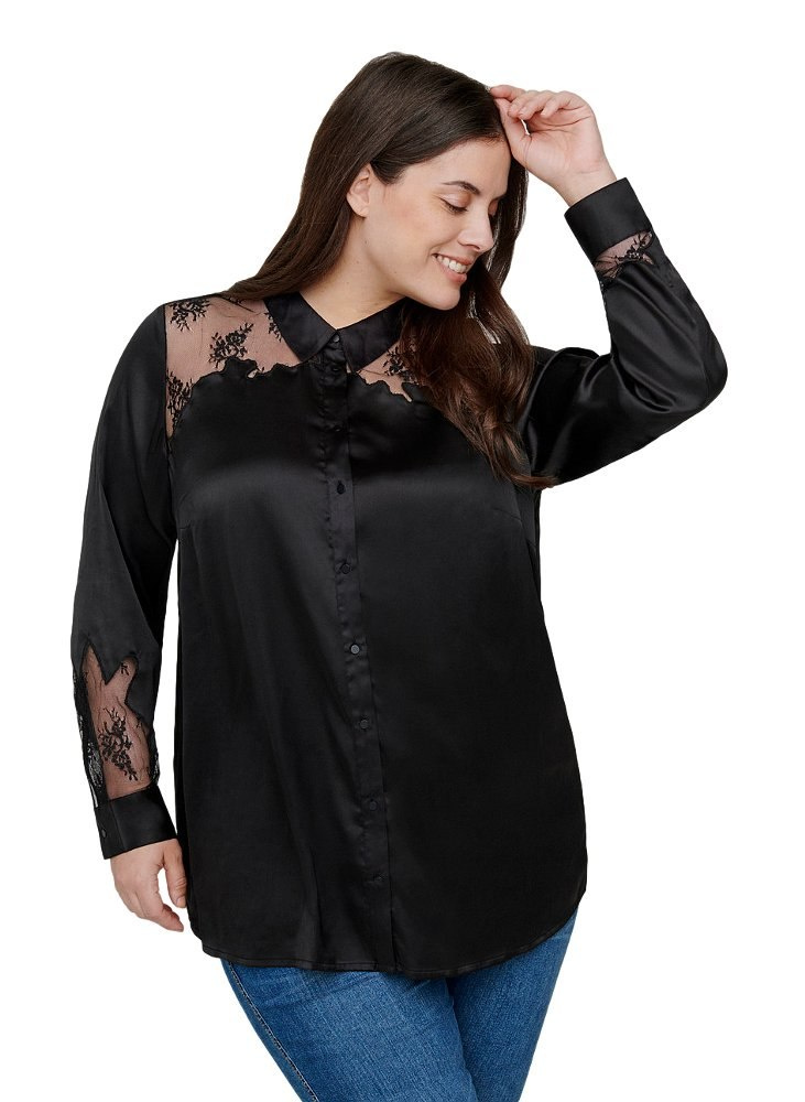 ZIZZI UROCZA SATYNOWA KOSZULA KORONKA 444AW ZIZZI UROCZA SATYNOWA KOSZULA KORONKA 444AW