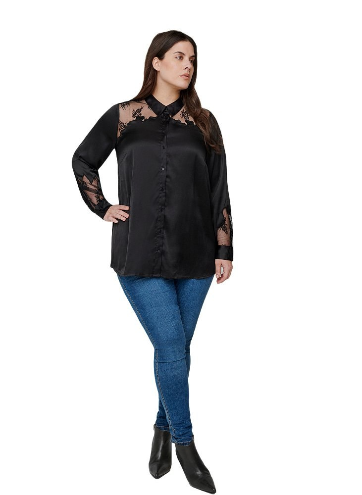 ZIZZI UROCZA SATYNOWA KOSZULA KORONKA 444AW ZIZZI UROCZA SATYNOWA KOSZULA KORONKA 444AW