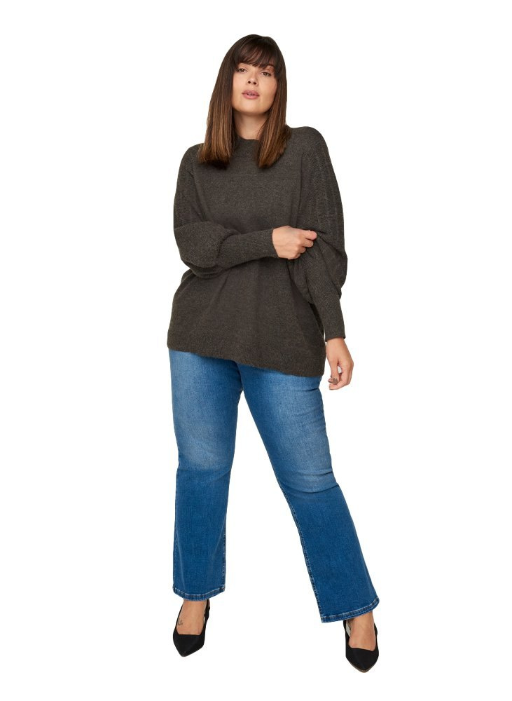 ZIZZI DZIANINOWY SWETER BALONOWE RĘKAWY 810A ZIZZI DZIANINOWY SWETER BALONOWE RĘKAWY 810A
